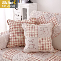 纯棉布艺四季通用卡通小熊全棉防滑沙发垫简约现代组合坐垫靠背巾三维工匠 沙发垫：110*160cm 红色