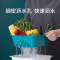 茶花双层塑料沥水篮洗菜盆洗菜篮厨房多功能家用洗水果菜篮子客厅水果盘