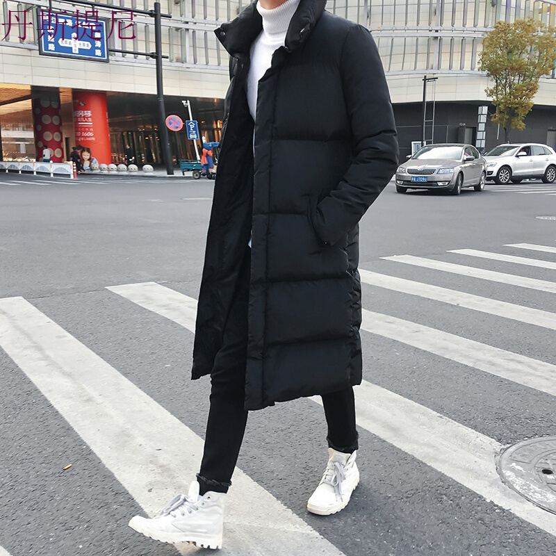 男士中长款加厚冬季大衣韩版潮修身服冬天外套