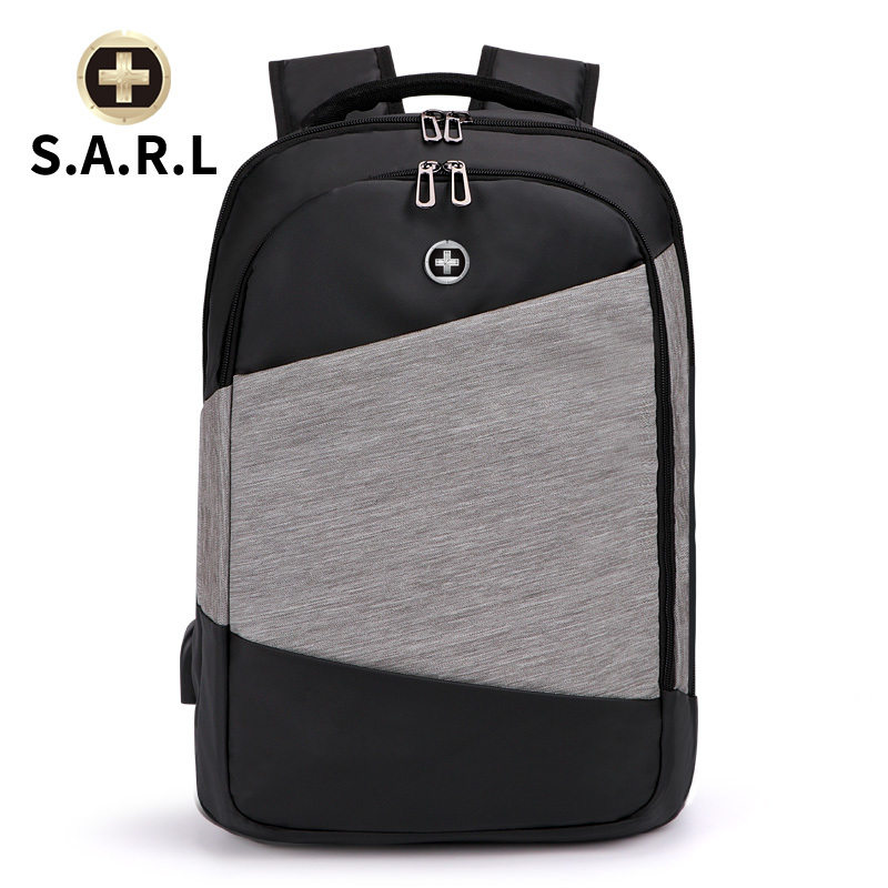 S.A.R.L瑞士双肩包时尚书包15.6英寸尼龙电脑包男女通用双肩包 商务休闲初中及以上大学生书包