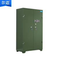 尔迈 钢制枪柜加厚管制器械保管柜密码锁枪弹存放柜双锁机械锁带滚轮 军绿款 24支长短枪 1.8米