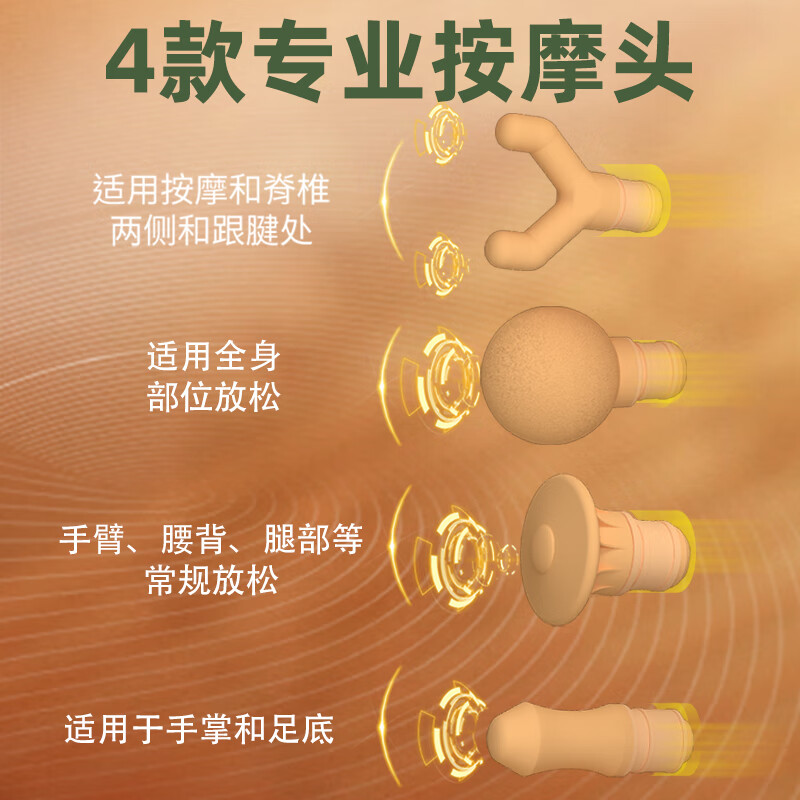 和正筋膜枪肌肉按摩器肩颈腿部专业级颈膜枪健身运动训练便携按摩仪 云米黄 HZ-JMQ-2高清大图