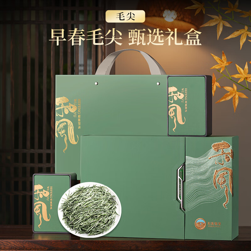 五叶泉信阳原产毛尖绿茶五叶泉绿茶茶叶信阳毛尖 春茶新茶明前嫩芽300g茶叶礼盒新老包装 随机发货