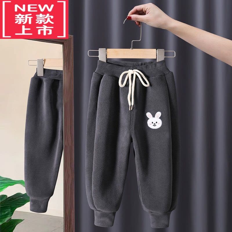 可莉允儿童秋冬加绒长裤男女童一体绒裤子宝宝外穿保暖裤童装新款条绒裤图片