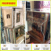 苏宁放心购高档亚克力黑胶唱片盒架古典怀旧LP唱片收纳架黑胶碟片收纳架CD架新款简约