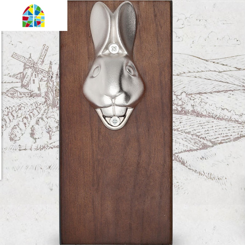 抖音个性创意壁挂式木质磁吸啤酒瓶起子冰箱贴启瓶器 FENGHOU 雷神之锤开瓶器