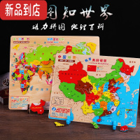 真智力中国地图拼图儿童益智玩具磁性世界立体木质早教地理男女孩3-6岁 磁吸/大号木质世界地图/40*30*0.8磁性玩具