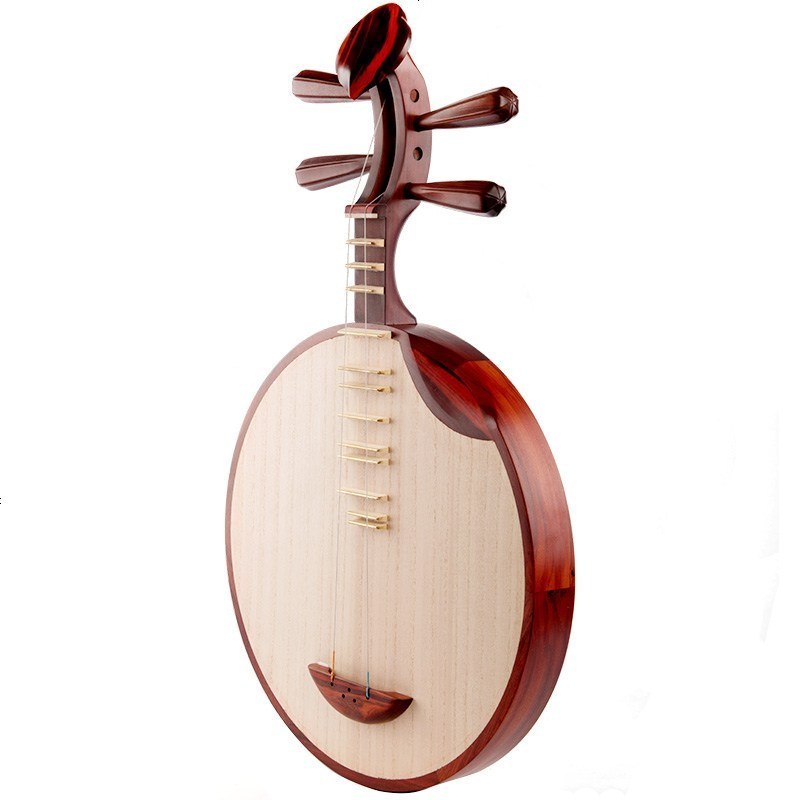 梵巢  演奏 老红木 木雕式 如意 头花 民乐月琴