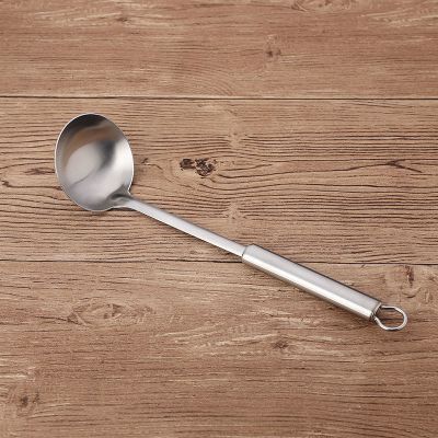 钢柄不锈钢厨具套装 汤勺煎铲锅铲漏勺全套厨房烹饪用炒菜铲子[8月5日发完] 小汤壳特加厚