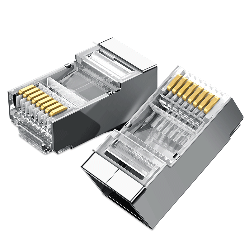 绿联水晶头六6类屏蔽超五5非屏蔽网络rj45家用千兆8芯网线连接器100个装