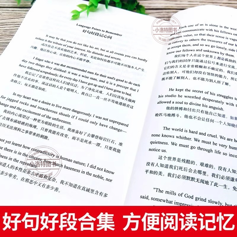 [无删减]月亮与六便士(中英对照) [正版] 中英文对照无删减月亮与六便士 毛姆著双语书籍月亮和六便士英文版经典世界名著高清大图