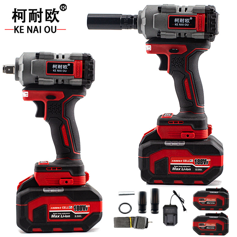 柯耐欧 工业充电式无刷锂电电动冲击扳手 1/2方头550N.m4.0AH一电一充 套 1/2方头550N.m6.0AH两电一充