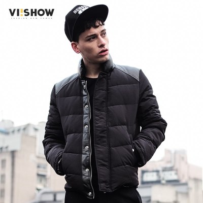 viishow冬季时尚羽绒服欧美保暖羽绒外套男修身立领_1