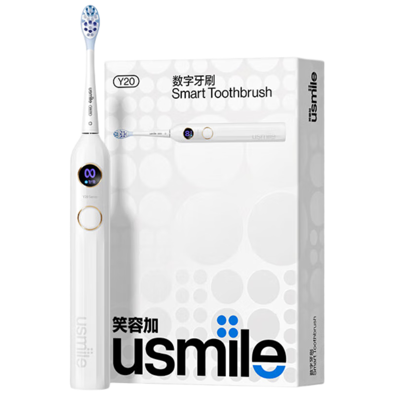 Usmile 笑容加电动牙刷早晚双效 清新去渍 蓝牙连接APP 成人电动牙刷 Y20水白