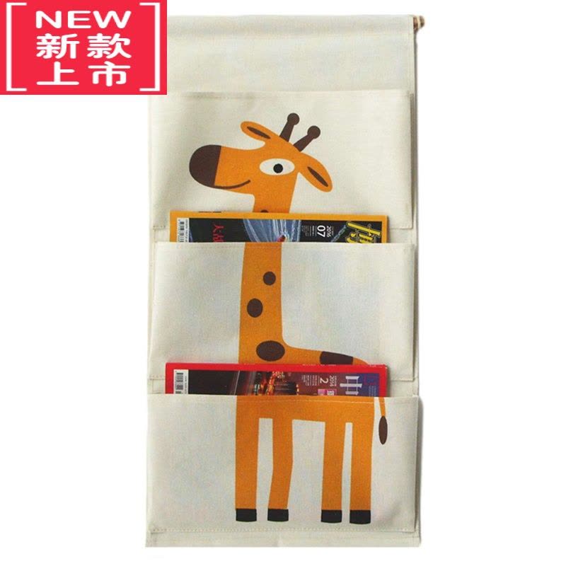 可莉允可爱卡通动物布艺墙挂式收纳挂袋门后幼儿园儿童图书绘本整理书袋图片