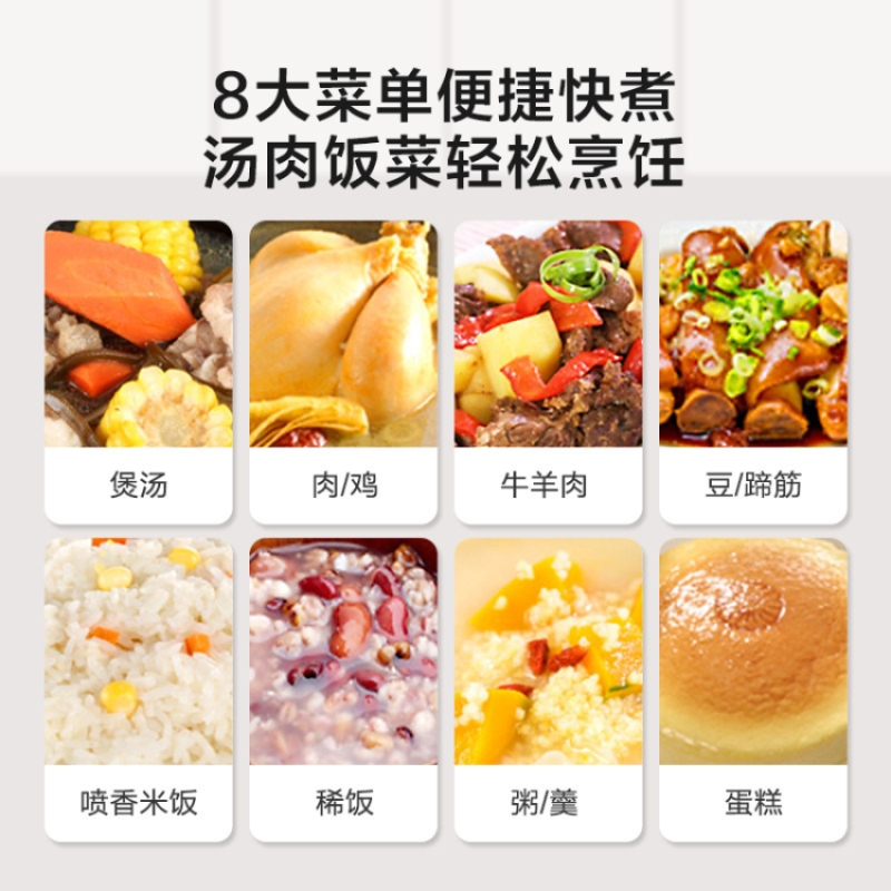 美的(Midea)电压力锅5升高压锅家用双胆多功能智能预约电高压锅煮煮饭汤锅 50A1P