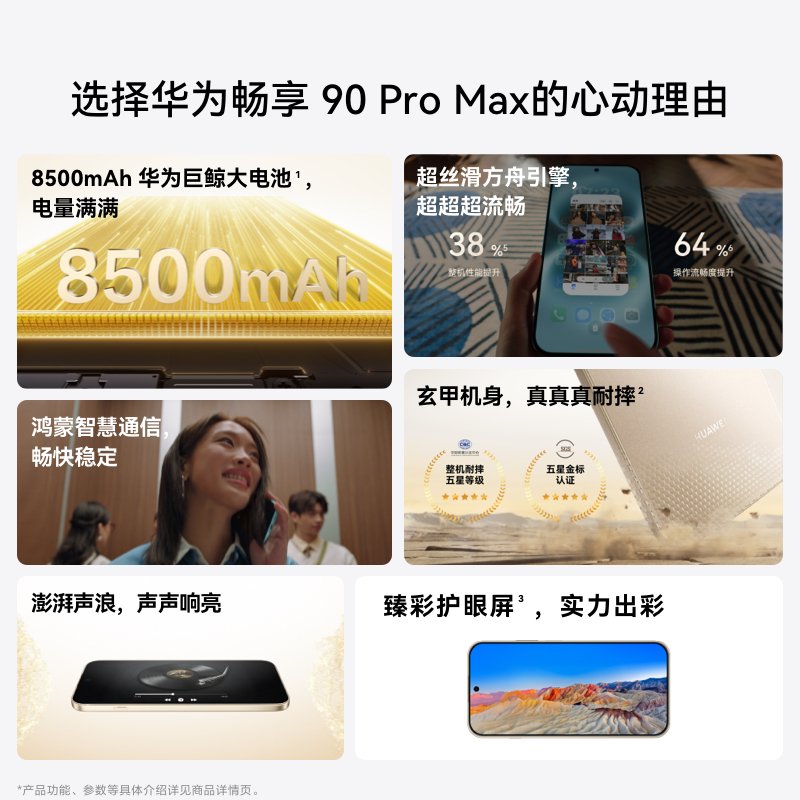 华为 畅享 90 Pro Max 智能手机 256GB 曜金黑 CHZ-AL00 全网通版高清大图