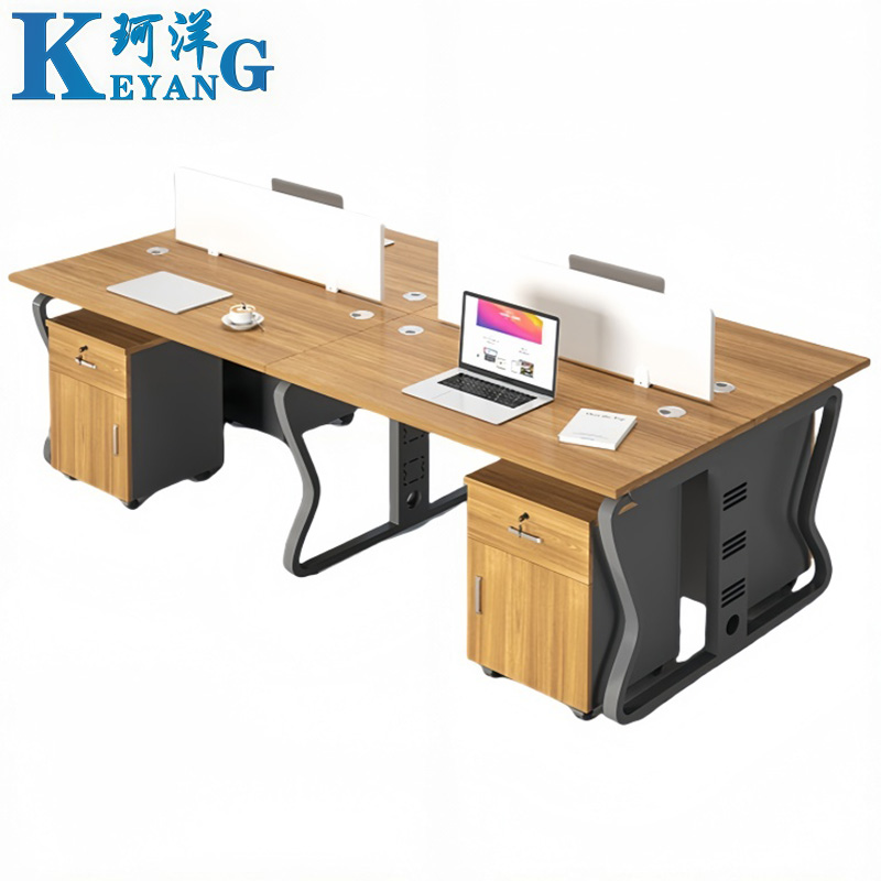 珂洋 屏风办公桌 四人位含柜 套高清大图