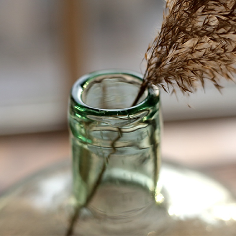 美帮汇玻璃花瓶落地台面艺术玻璃器皿软装饰美式粗放手工 清潭绿B高清大图