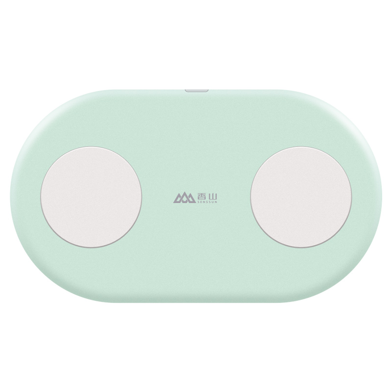 香山迷你精准体脂秤电子人体称体重秤家用小型充电智能减肥测脂称 青色