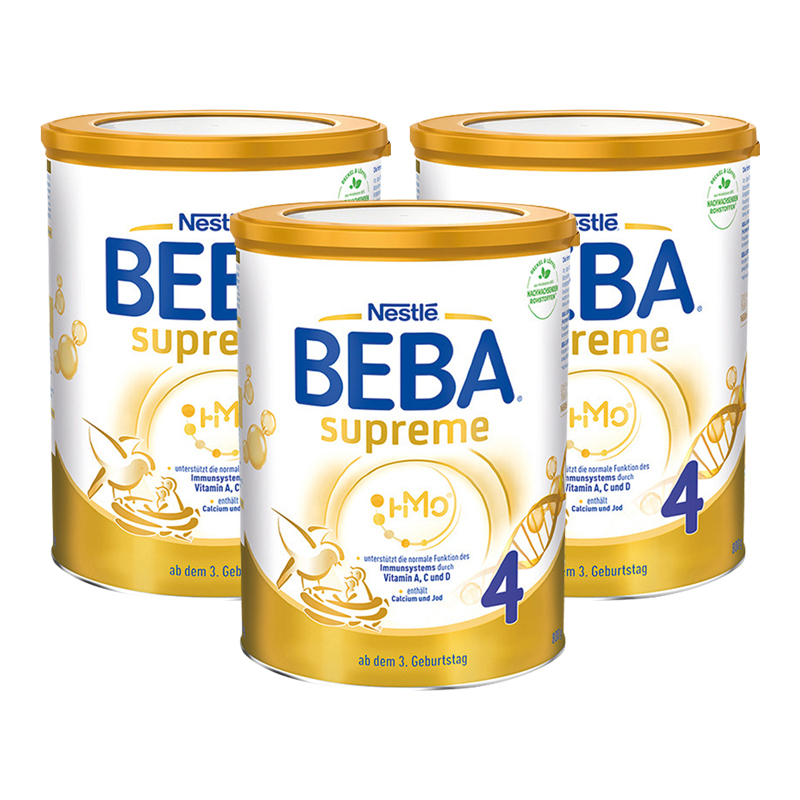 德国雀巢(Nestle)BEBA贝巴至尊版SUPREME五种HMO高端进口婴幼儿四段奶粉800g/罐装 适合3-6岁