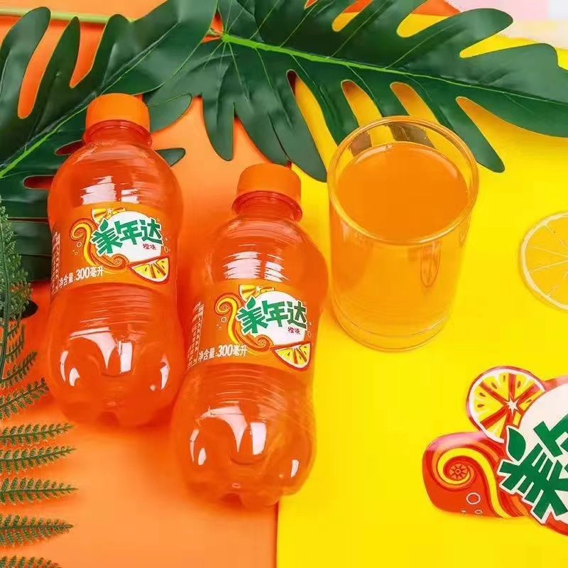 美年达橙味汽水300ml12瓶