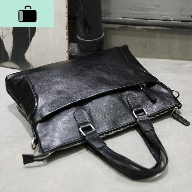 男士公文包横款休闲韩版商务手提包多功能出差肩包电脑包包newlake