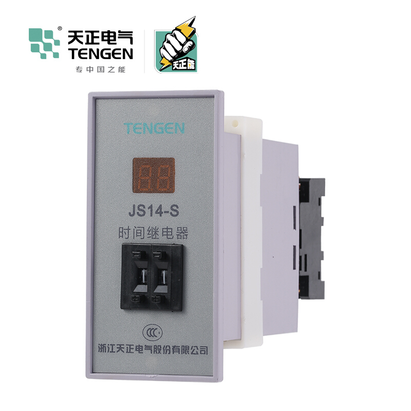 天正电气 JS14-S 面板安装式 5A 220VAC 0.1s…9.9s 2C/O 03040090425 时间继电器