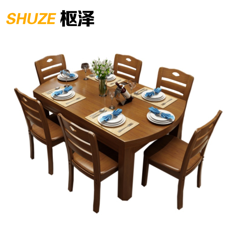 枢泽 餐桌 一桌六椅 套高清大图