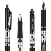 得力(deli)S01 经典中性笔0.5mm 12支装 黑色