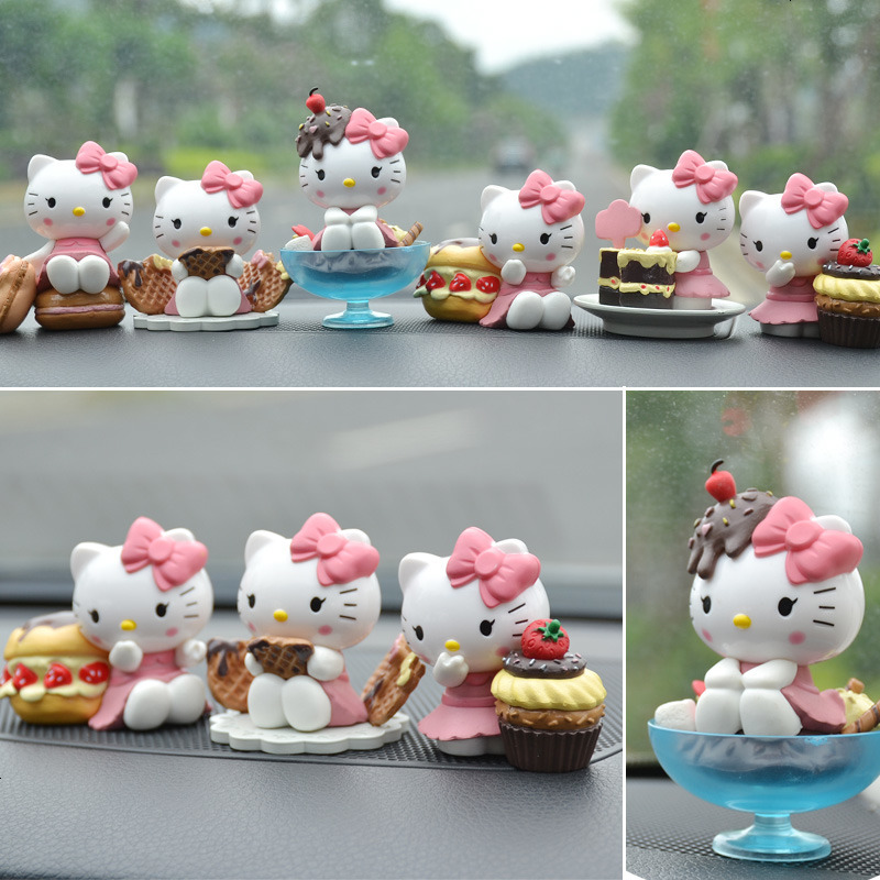 hello kitty汽车摆件KT凯蒂猫车上装饰卡通公仔创意车饰用品