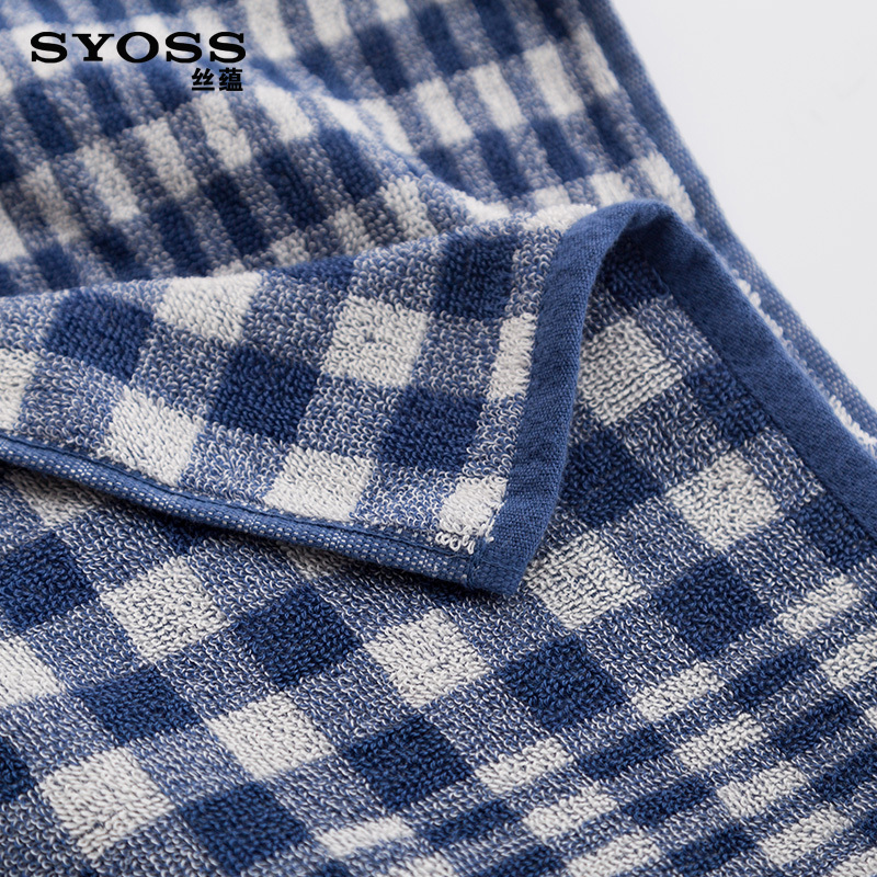 丝蕴(syoss)全棉格子毛巾 柔软吸水 成人男女洗脸家用全棉面巾