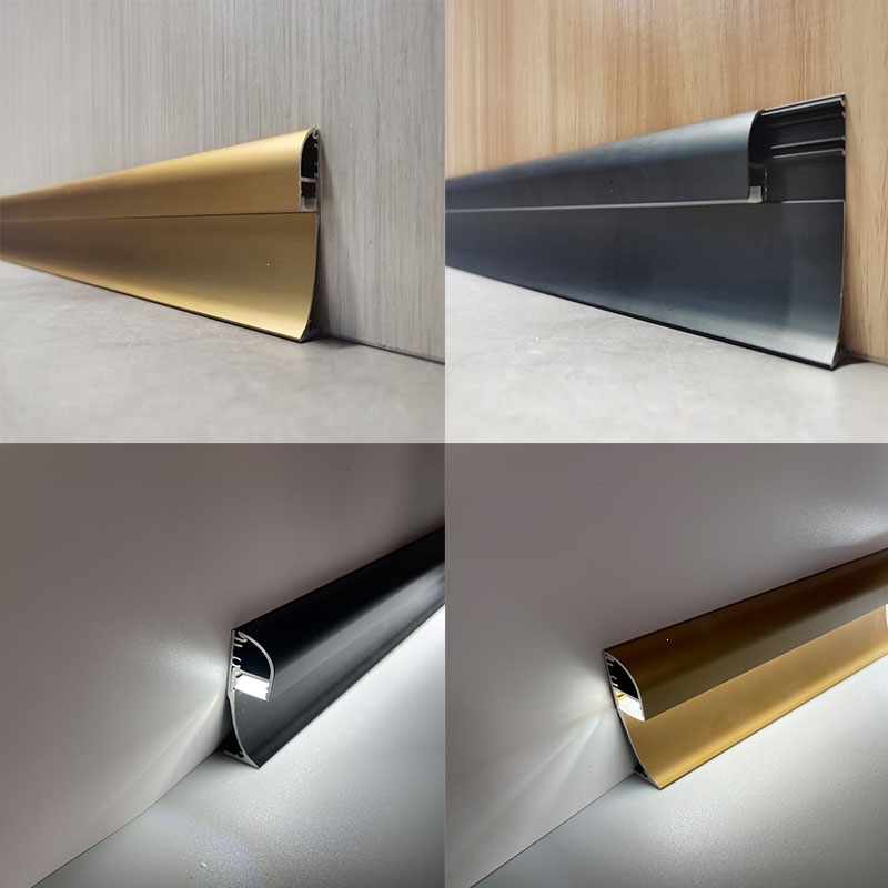 月亮喵定制发光踢脚线明装地脚线铝合金地角线led灯走廊过道贴脚线