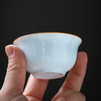 苏氏陶瓷 (SUSHI CERAMICS) 茶具茶盘套组 青白瓷简约8杯茶具配细水长流竹木茶盘