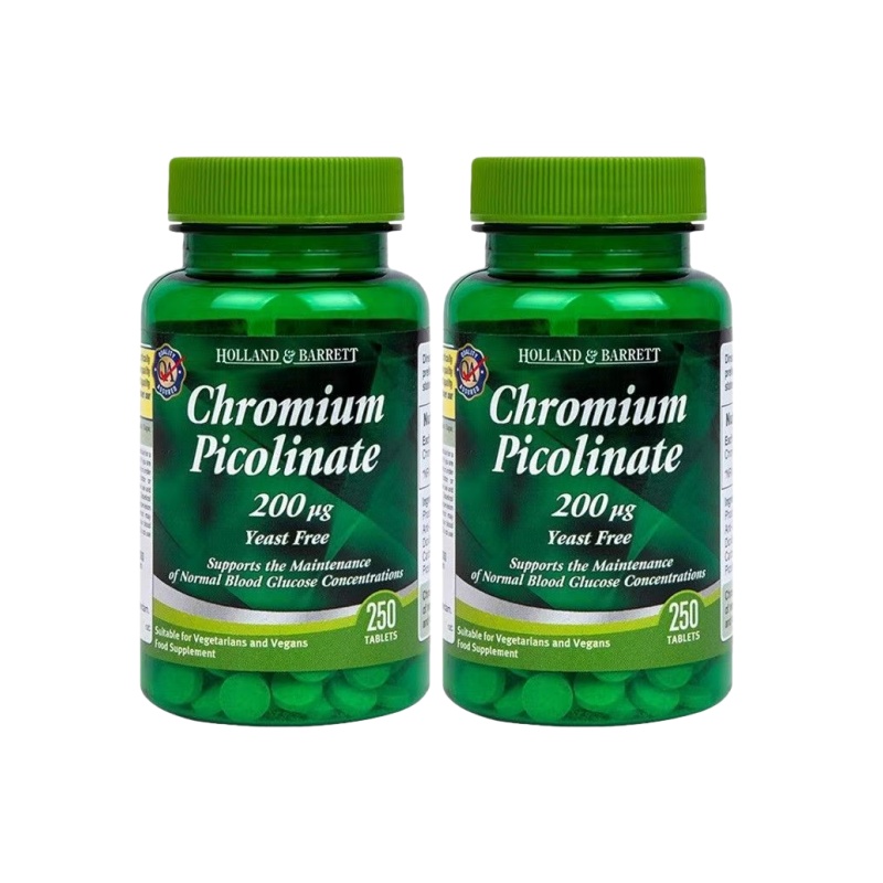 英国Holland&Barrett荷柏瑞铬元素片200ug250片血糖协调胰岛稳定高清大图