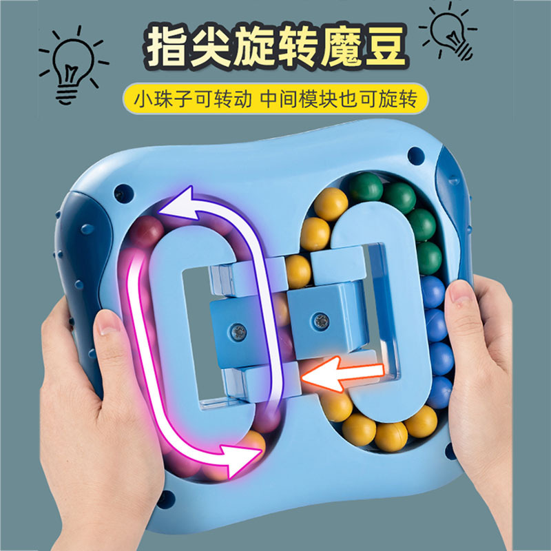 执爱汉堡魔方指尖减压魔豆陀螺儿童旋转魔盘早教逻辑思维训练专注力幼儿园小学教具高智商家庭亲子互动玩具