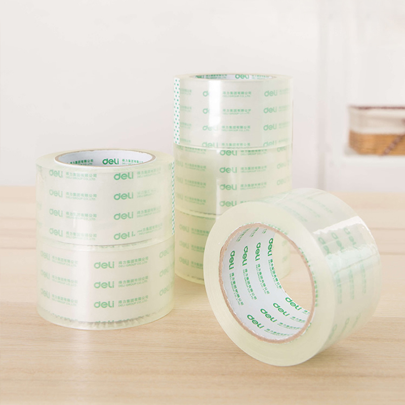 得力 胶带 30171 封箱胶带 透明胶带 6卷装 45mm 2筒装