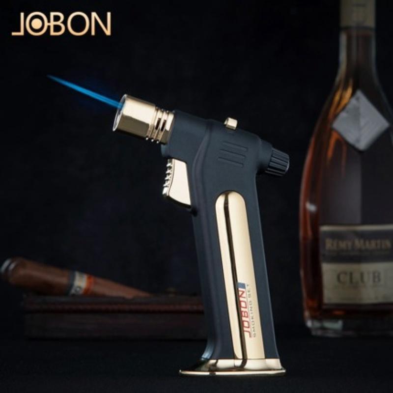 jobon中邦充气防风打火机创意蓝焰直冲雪茄打火机金属点烟器正品