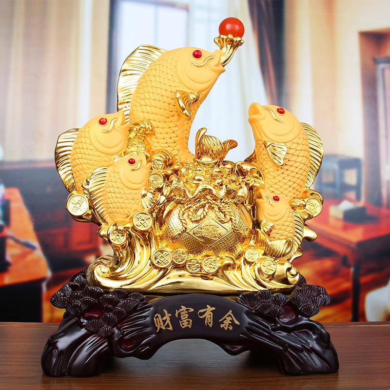 美帮汇鱼摆件年年有余家居客厅装饰工艺品金龙鱼办公室创意礼品高清大图