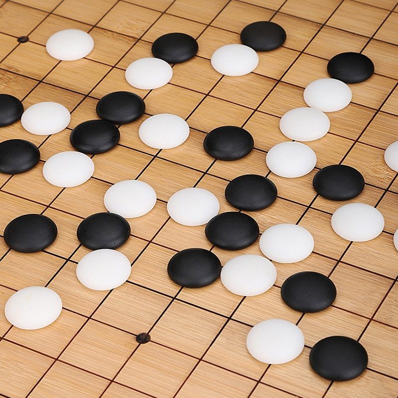 围棋套装儿童比赛棋子五子棋磨砂闪电客仿玉19路木棋盘黑白棋子