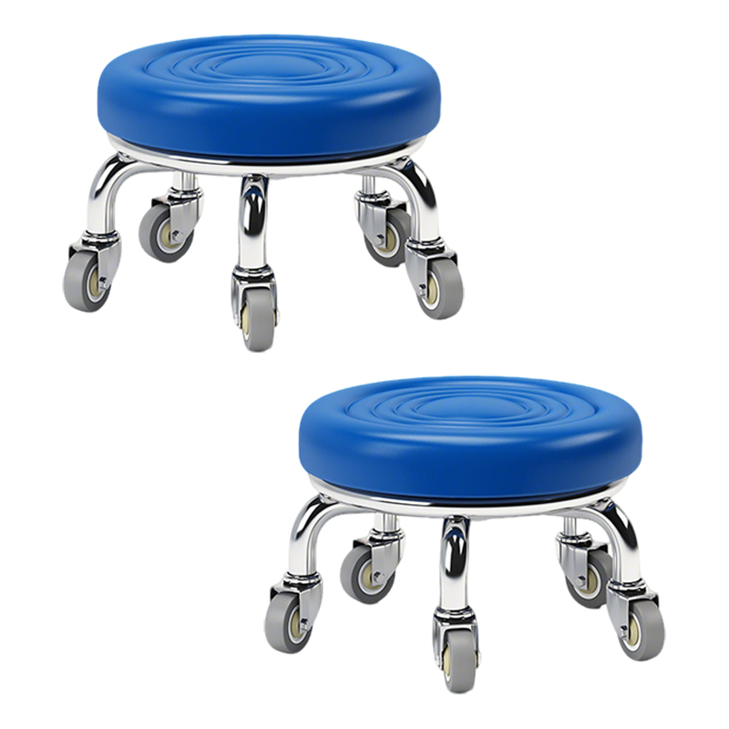 先围 静音滑轮矮凳 40*22cm-水波蓝 个高清大图