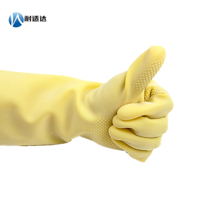 耐适达 生态牛筋乳胶手套防水防污加强款 均码/双