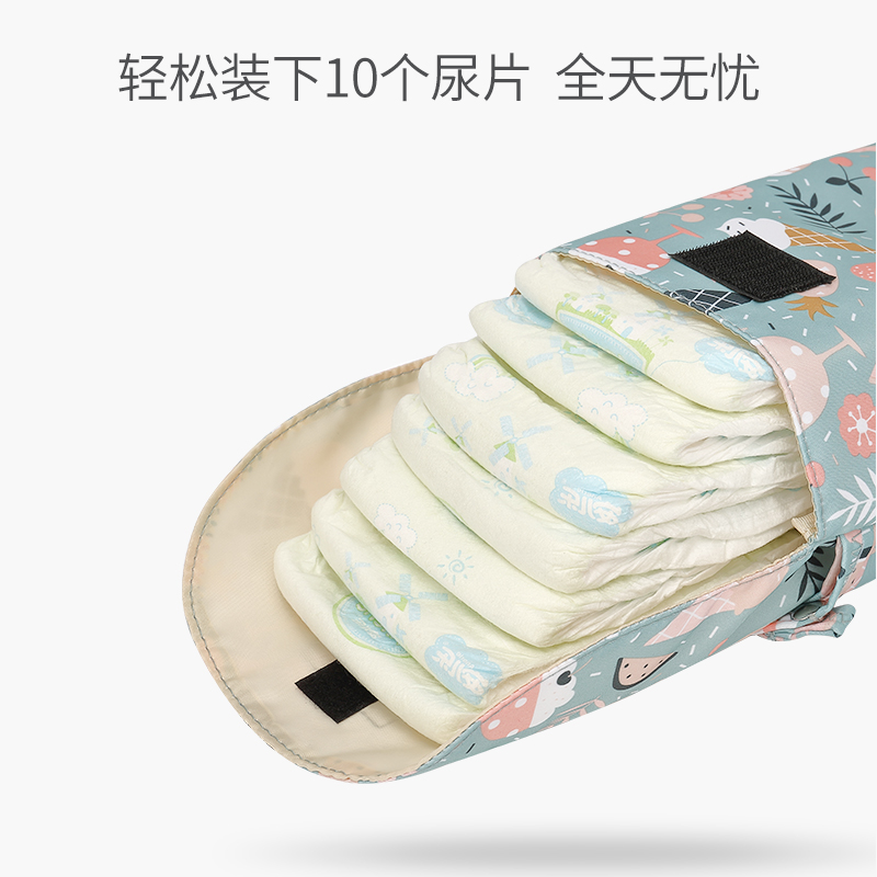 海恩多功能婴儿尿布袋便携宝宝尿不湿收纳袋外出加大尿片手拎包收纳袋 三维工匠 雅致蓝储物箱高清大图