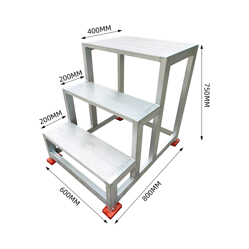 臻远ZY-T75 铝合金踏台移动平台楼梯工业踏步梯台阶 3步高750高清大图