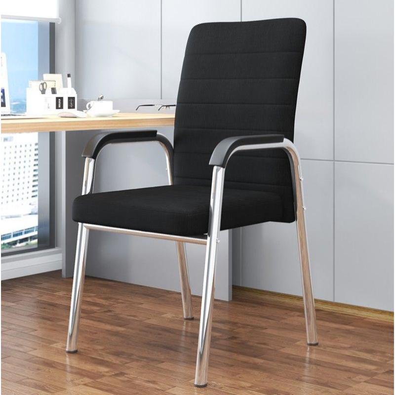 会议椅办公椅电脑椅员工靠背椅子【配件保10年】【非整装发货】-四腿款黑色麻布电镀架-四腿款黑色麻布电镀架--