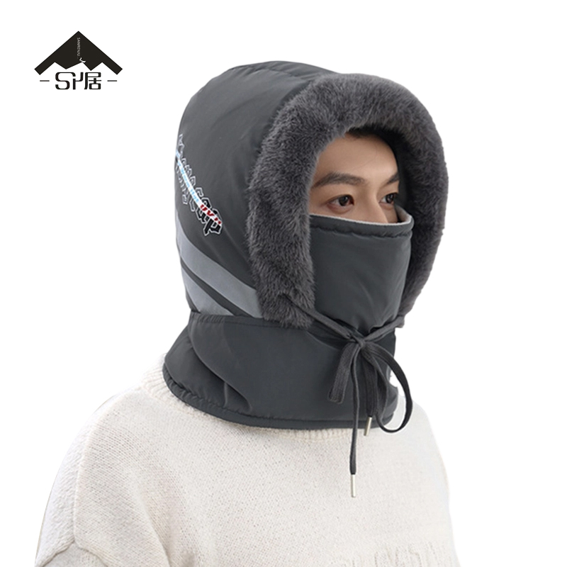 三人居加绒雷锋帽面罩围脖一体帽子SRJ6007/顶高清大图