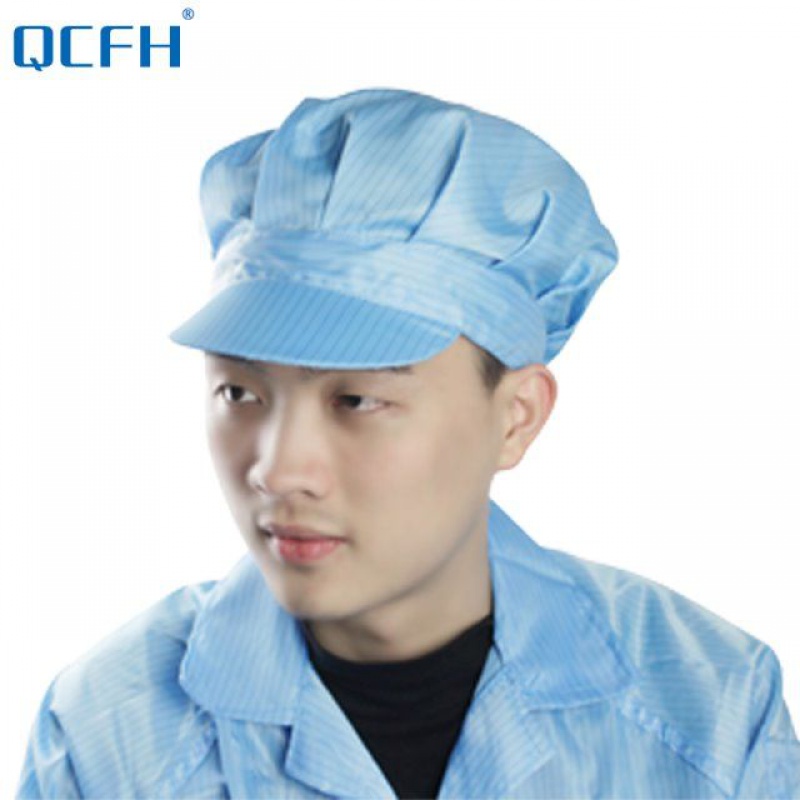 防静电帽白色防尘帽子劳保防灰尘大工帽女无尘帽车间工作帽男蓝色