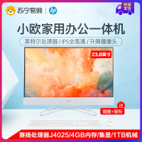 惠普HP小欧高清一体机电脑23.8英寸因特尔双核4G内存1TB机械集成显卡无线蓝牙三年上门IPS高色域