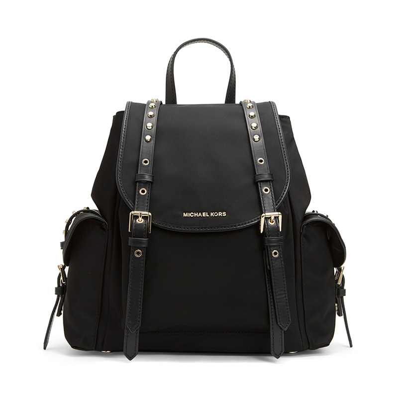 Michael Kors/迈克 科尔斯女士LEILA系列尼龙双肩背包30S9LI1B1C黑色001高端女士双肩包 