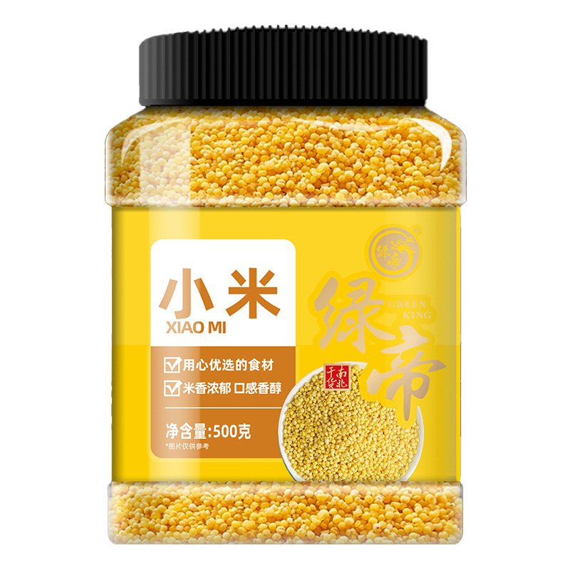 绿帝小米饱满金黄自然清香粒粒浑圆口感柔软米香四溢香滑软糯500g
